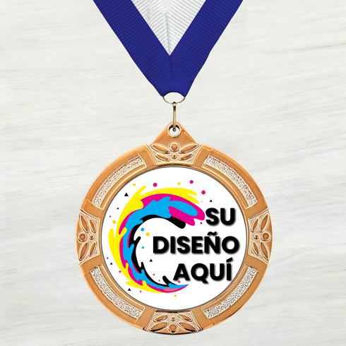 Medalla de Metal Personalizada de 2.5" con Cinta MDL751